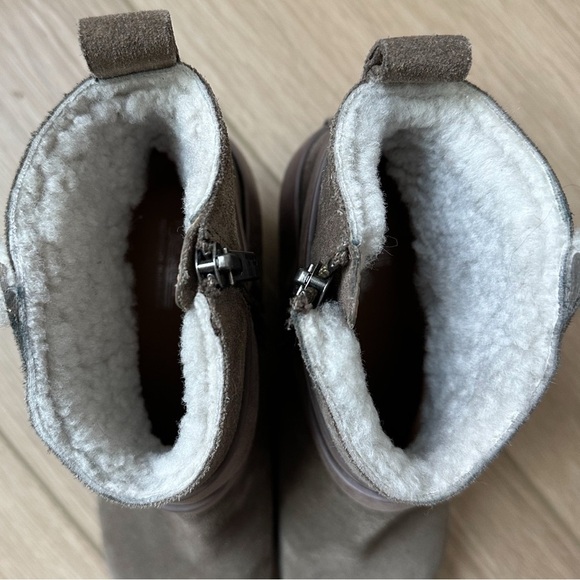 Belle Sigerson Morrison Laica Suede Shearling Fur Buckle Boot Taupe Brown 6.5 - Picture 6 of 10